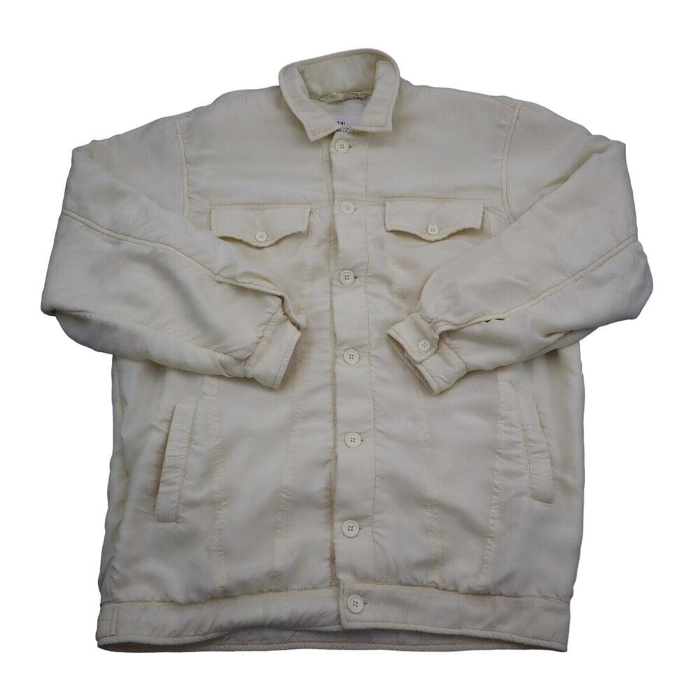 Indygo Kenar Jacket Womens S Ivory Button Up Long Sleeve Collared Casual